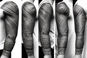 Design a tattoo inspired by the landscapes of Polynesian islands with a pirate ship. NOT a sleeve tattoo. tattoo idea
