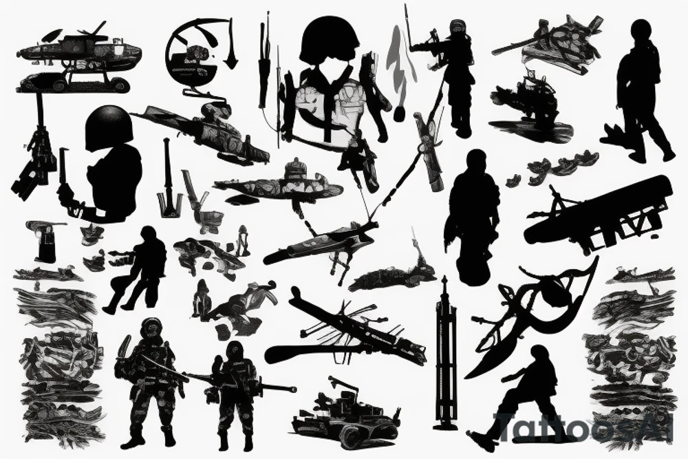 Combine elements of the Afghanistan war and exploration in a thought-provoking tattoo tattoo idea