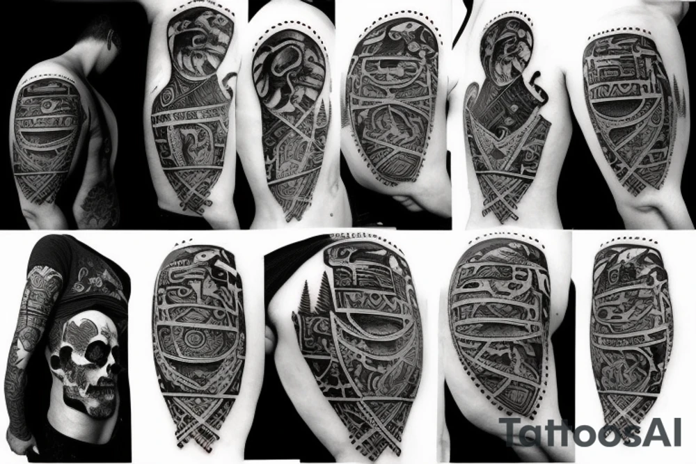 Combine elements of the Afghanistan war symbols and exploration in a thought-provoking tattoo tattoo idea