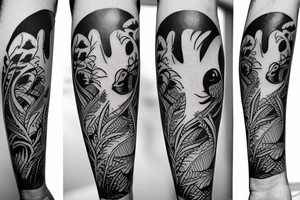 Design a tattoo showcasing the beauty of Australian wildlife, such as kangaroos and penguins tattoo idea