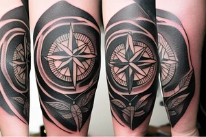 Compass with a kangaroo and the australian flag tattoo idea