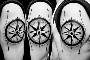 Compass with a kangaroo and the Australian flag. tattoo idea