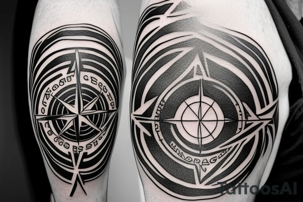 Compass with a kangaroo and the Australian flag. tattoo idea Compass with a kangaroo and the Australian flag. tattoo idea