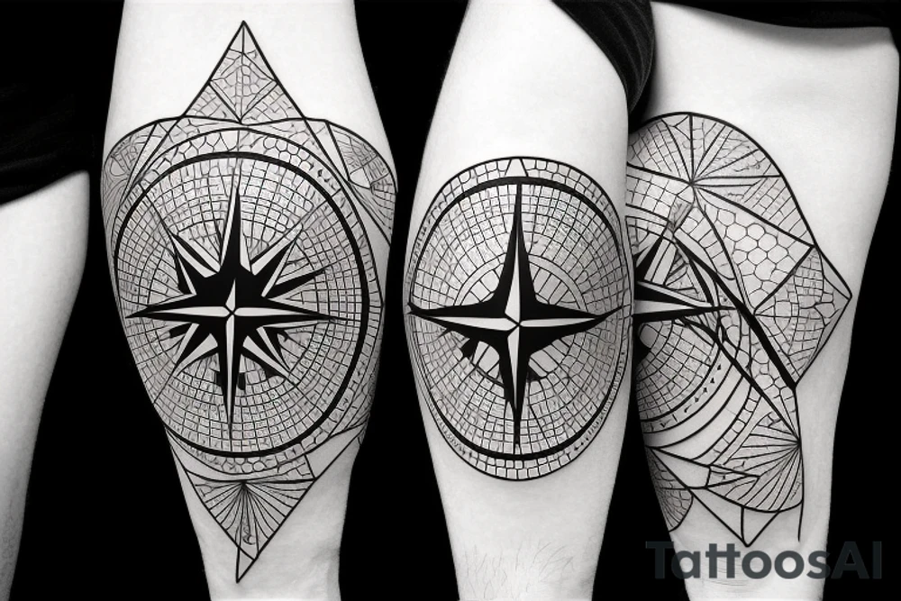Compass with a kangaroo and the Australian flag. tattoo idea Compass with a kangaroo and the Australian flag. tattoo idea
