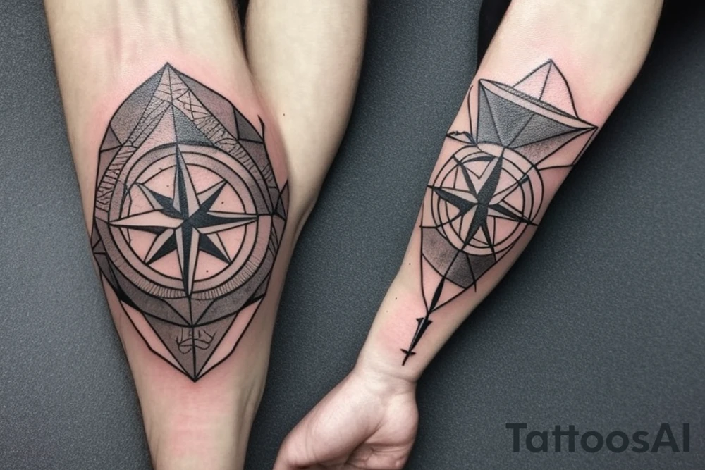 Compass with a kangaroo and the Australian flag. tattoo idea Compass with a kangaroo and the Australian flag. tattoo idea