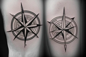 Compass with a kangaroo and the Australian flag. tattoo idea