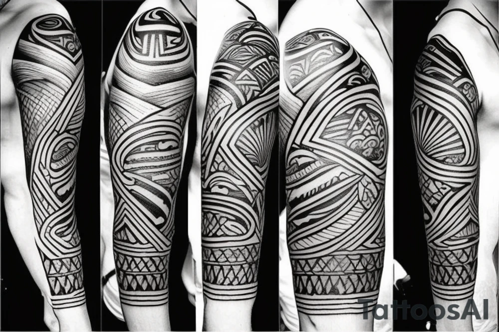 Design a tattoo inspired by the landscapes of Polynesian islands with a pirate ship tattoo idea