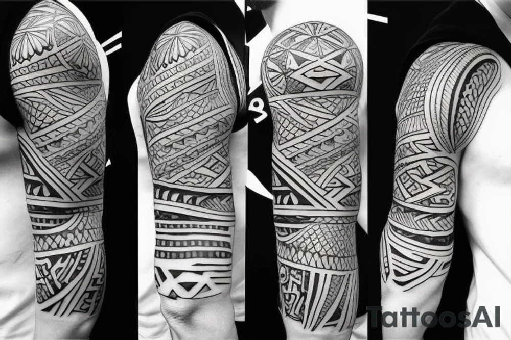 Design a tattoo inspired by the landscapes of Polynesian islands with a pirate ship tattoo idea