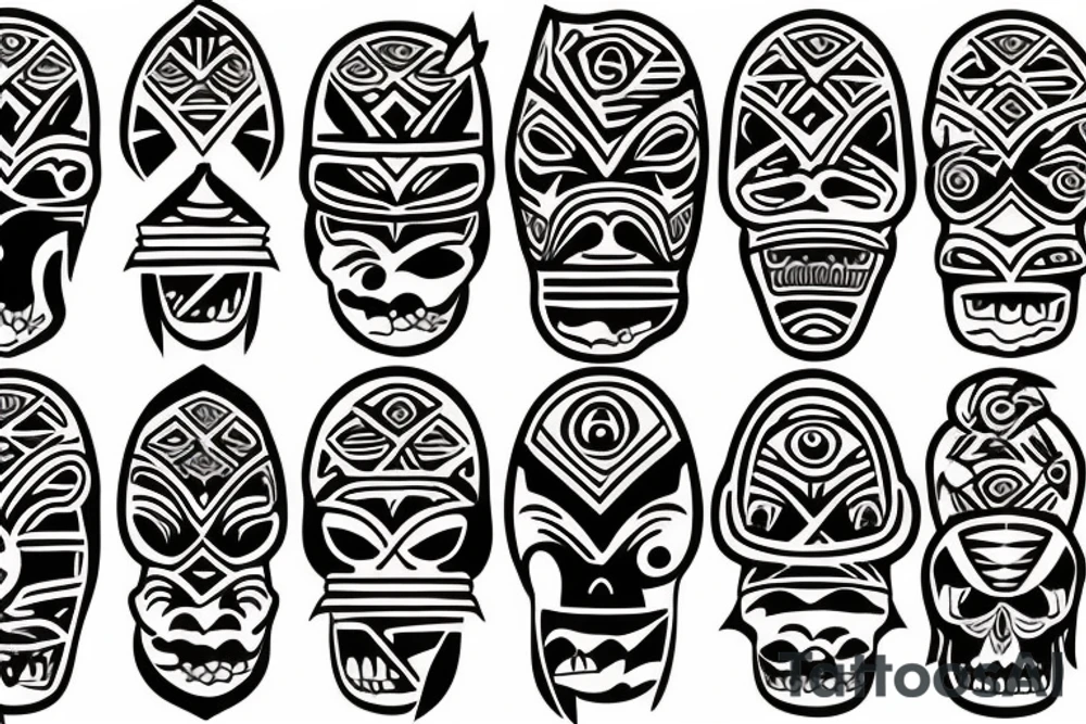Design a tattoo inspired by the landscapes of Polynesian islands with a pirate ship tattoo idea