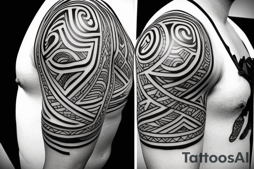 Design a tattoo inspired by the landscapes of Polynesian islands with a pirate ship tattoo idea