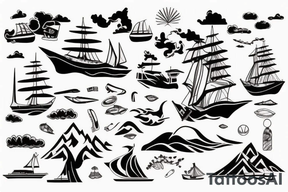 flagship island background tattoo idea