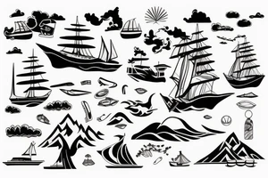 flagship island background tattoo idea