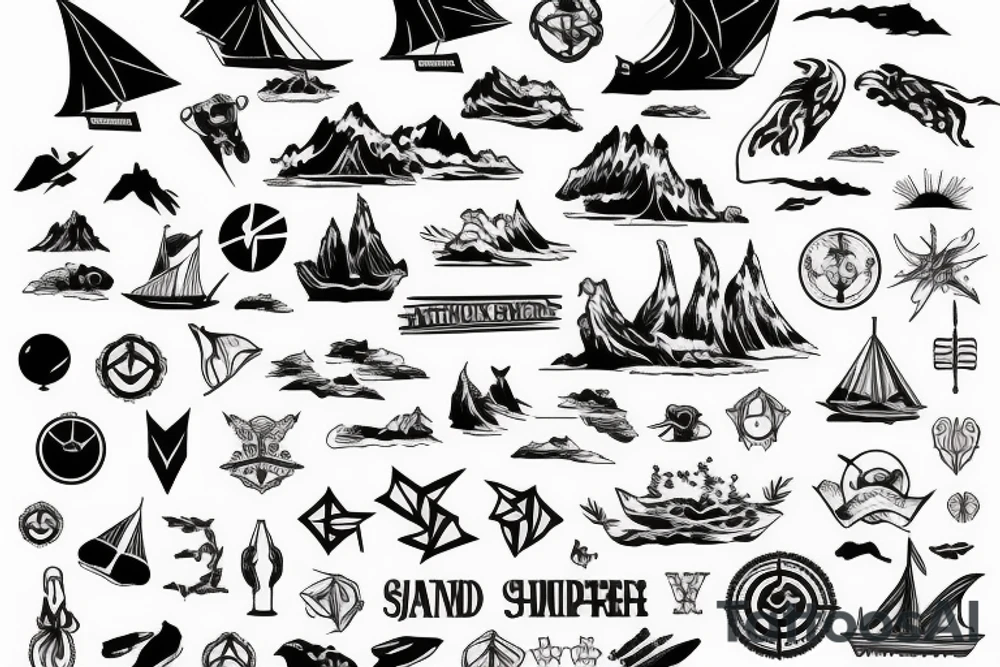 flagship island background tattoo idea