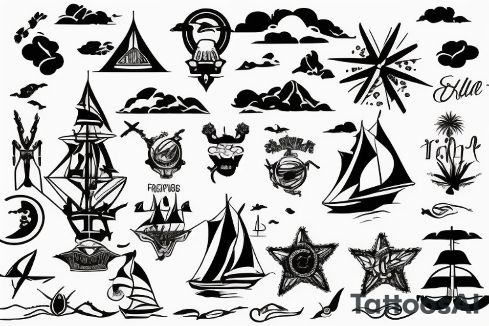 flagship island background tattoo idea