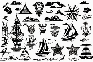 flagship island background tattoo idea