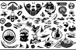 flagship island background tattoo idea