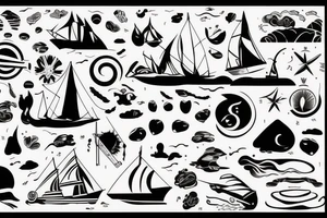 flagship island background tattoo idea