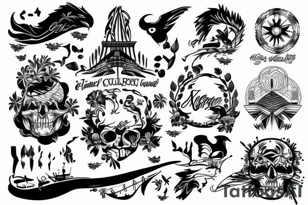 flagship island background tattoo idea