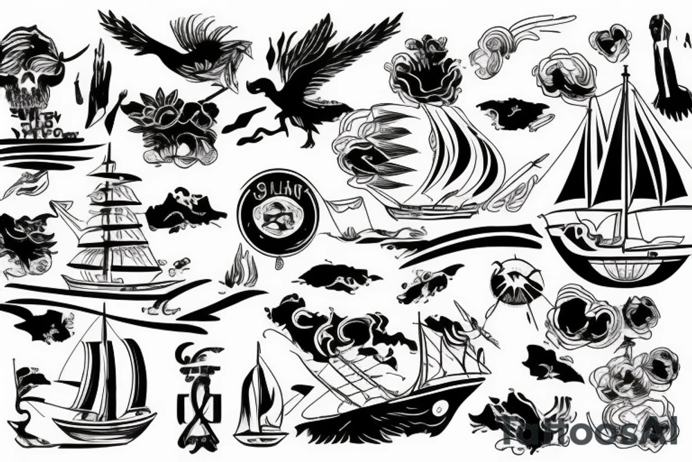 flagship island background tattoo idea