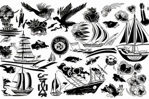 flagship island background tattoo idea
