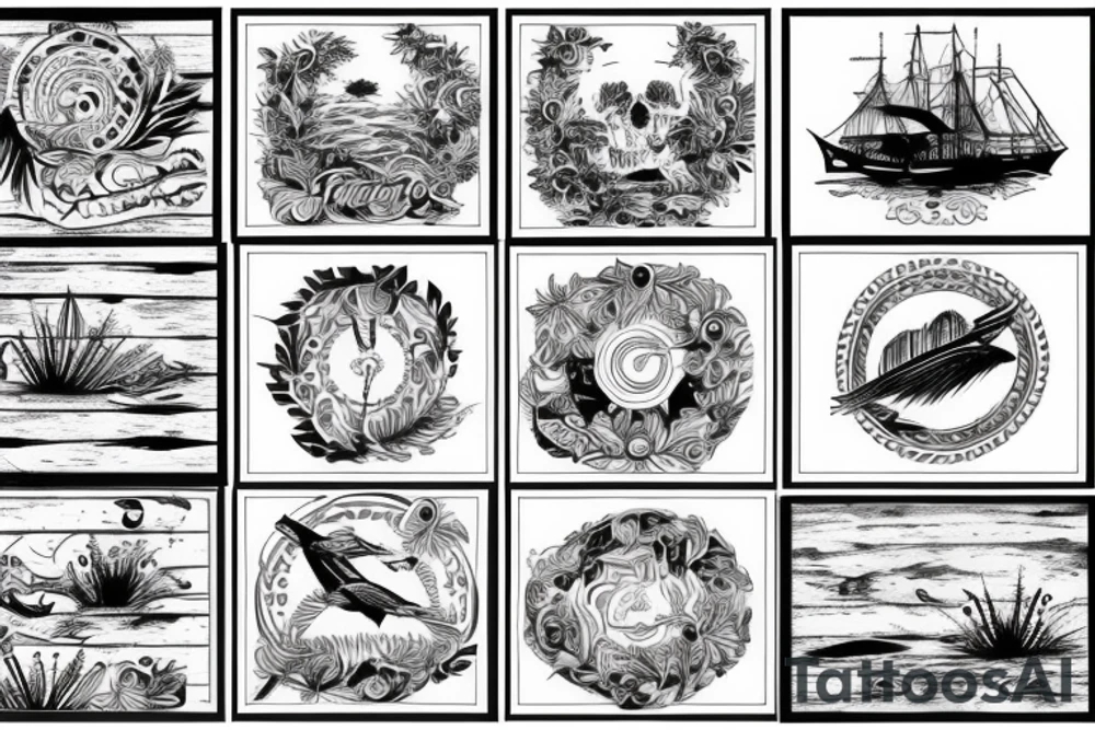 flagship island background tattoo idea