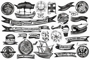 history flagship with island background tattoo idea