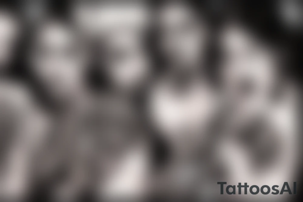 demonic woman’s face with smoke tattoo idea