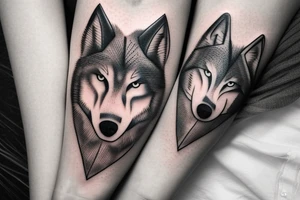 Half woman half wolf, moon tattoo idea