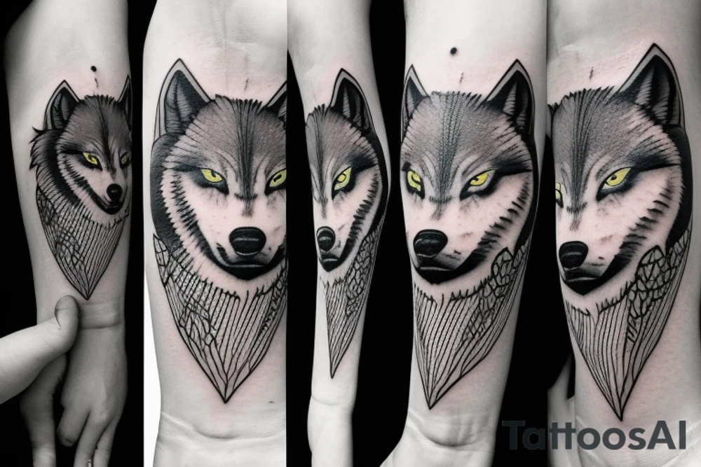 Half woman half wolf, moon tattoo idea