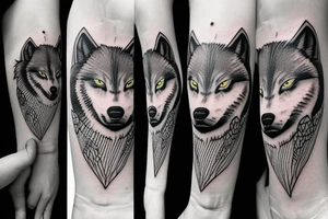 Half woman half wolf, moon tattoo idea