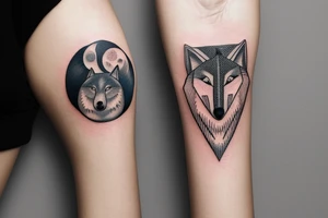 Half woman half wolf, moon tattoo idea