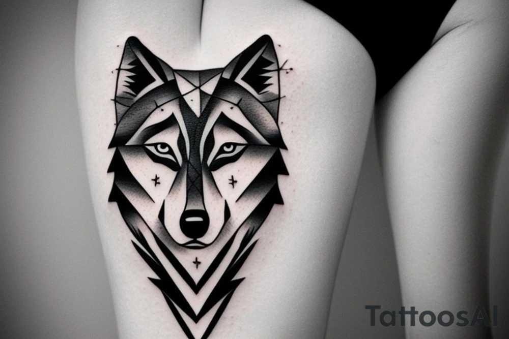 Half woman half wolf, moon tattoo idea
