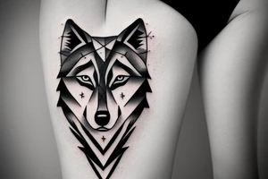 Half woman half wolf, moon tattoo idea