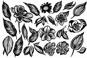 Columbine flower with stem tattoo idea