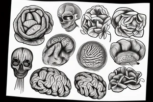 Brain growing in a flower pot tattoo idea