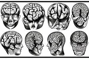 Brain growing in a flower pot tattoo idea