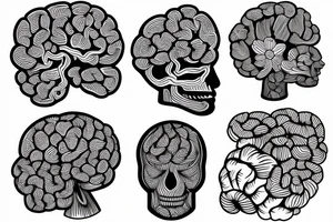 Brain growing in a flower pot tattoo idea