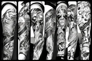 arm sleeve marvel super heros and villans tattoo idea
