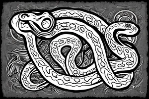 A hand with a snake's head facing each other with a sentence "trust no one" at the top tattoo idea