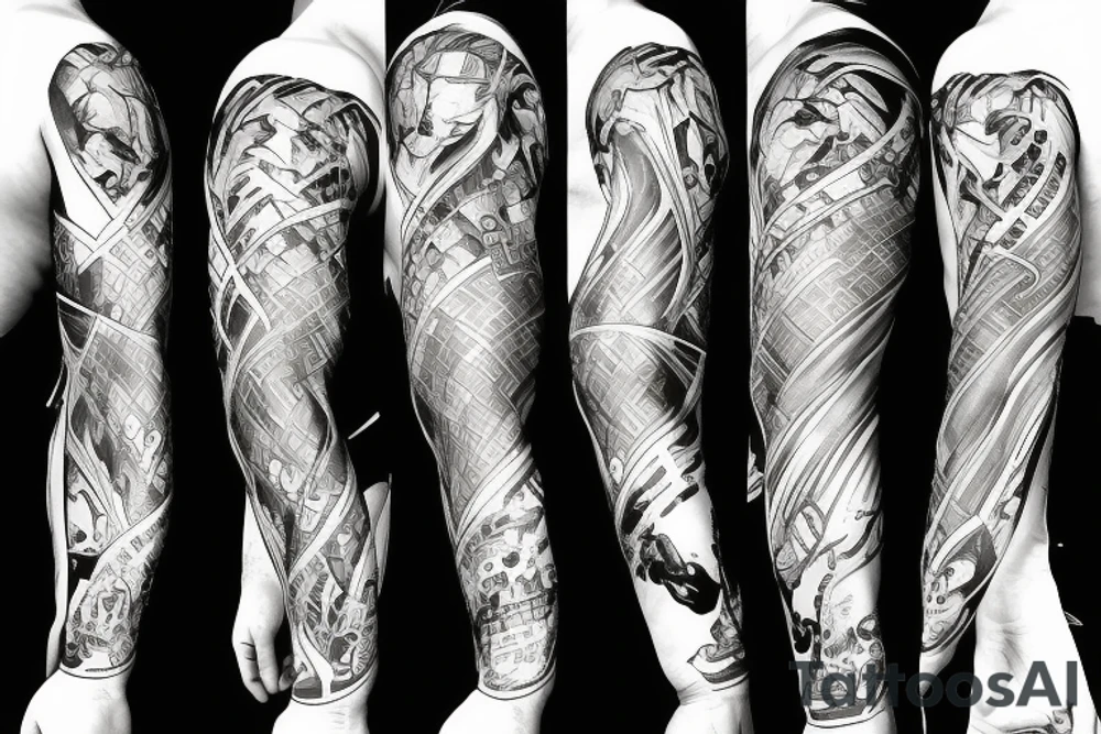 arm sleeve marvel super heroes and villans tattoo idea