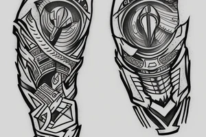A leg sleeve of a spartan tattoo idea