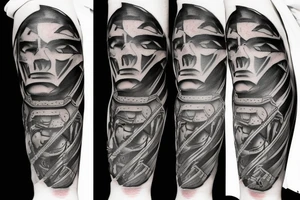 A leg sleeve of a spartan that looks tough tattoo idea