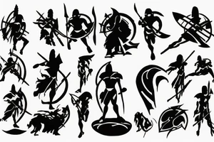 a silhouette of a spartan tattoo idea