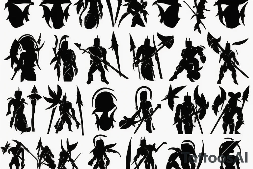a silhouette of a spartan tattoo idea