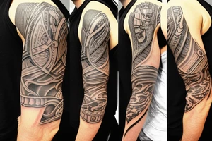 half sleeve: a spartan that shows the helmet tattoo idea