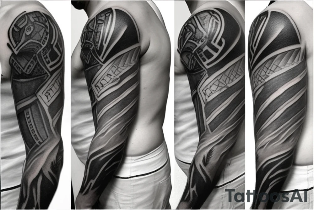 half sleeve: a spartan that shows the helmet tattoo idea