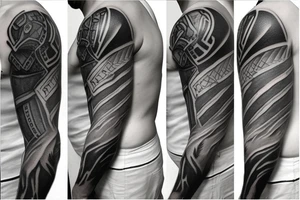 half sleeve: a spartan that shows the helmet tattoo idea