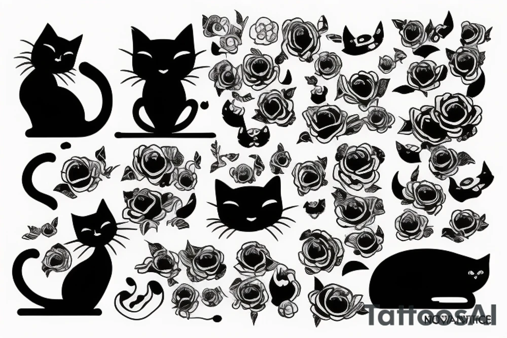 Black cat smoking tattoo idea