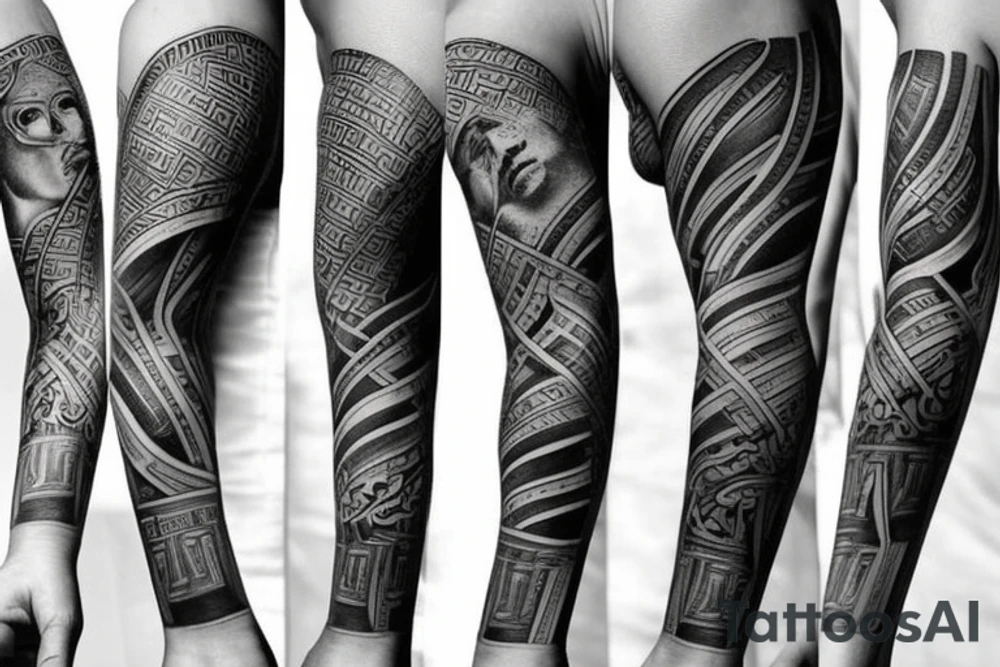 greek sleeve tattoo idea