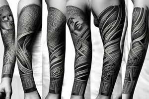 greek sleeve tattoo idea